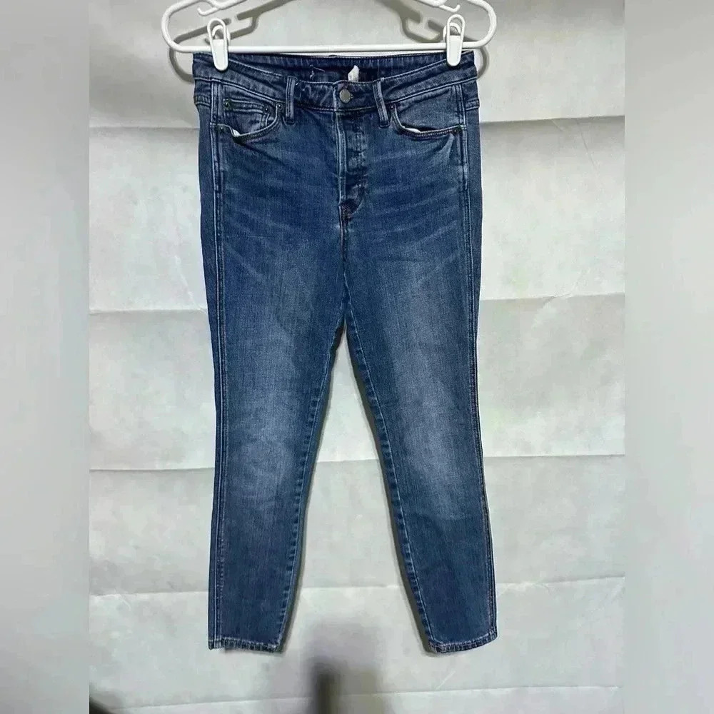 Free People Women's Size 26 Button-Fly Skinny Leg Cropped Casual Blue Jeans EUC!